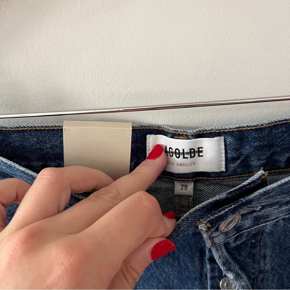 Agolde Dee High Rise Rolled Hem Shorts Enamour size 29 NWT - Picture 4 of 6